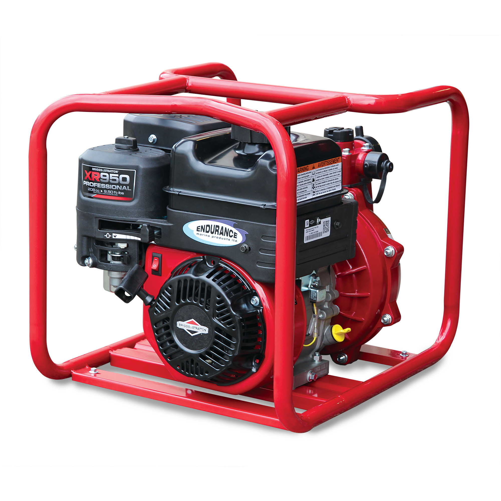 Endurance Marine High Pressure Fire Pump, Max. Flow 3600 GPH, Engine Displacement 212 cc, Engine Brand Briggs & Stratton, Model# EFPPEA1BS